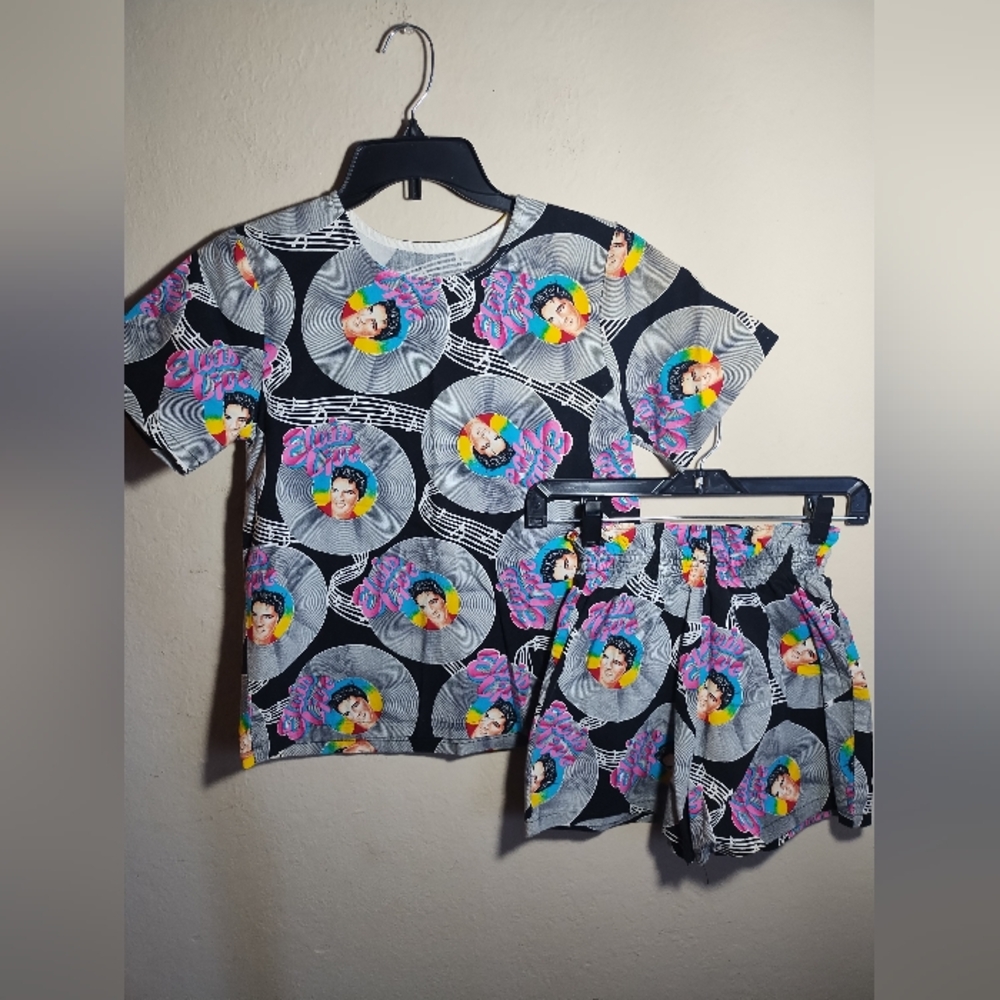 Vintage Elvis Fabric Hand Made Shirt Outfit